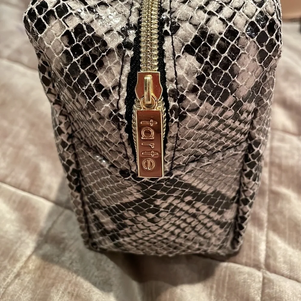 Tarte Cosmetics Faux Snakeskin Makeup Cosmetics Travel Bag